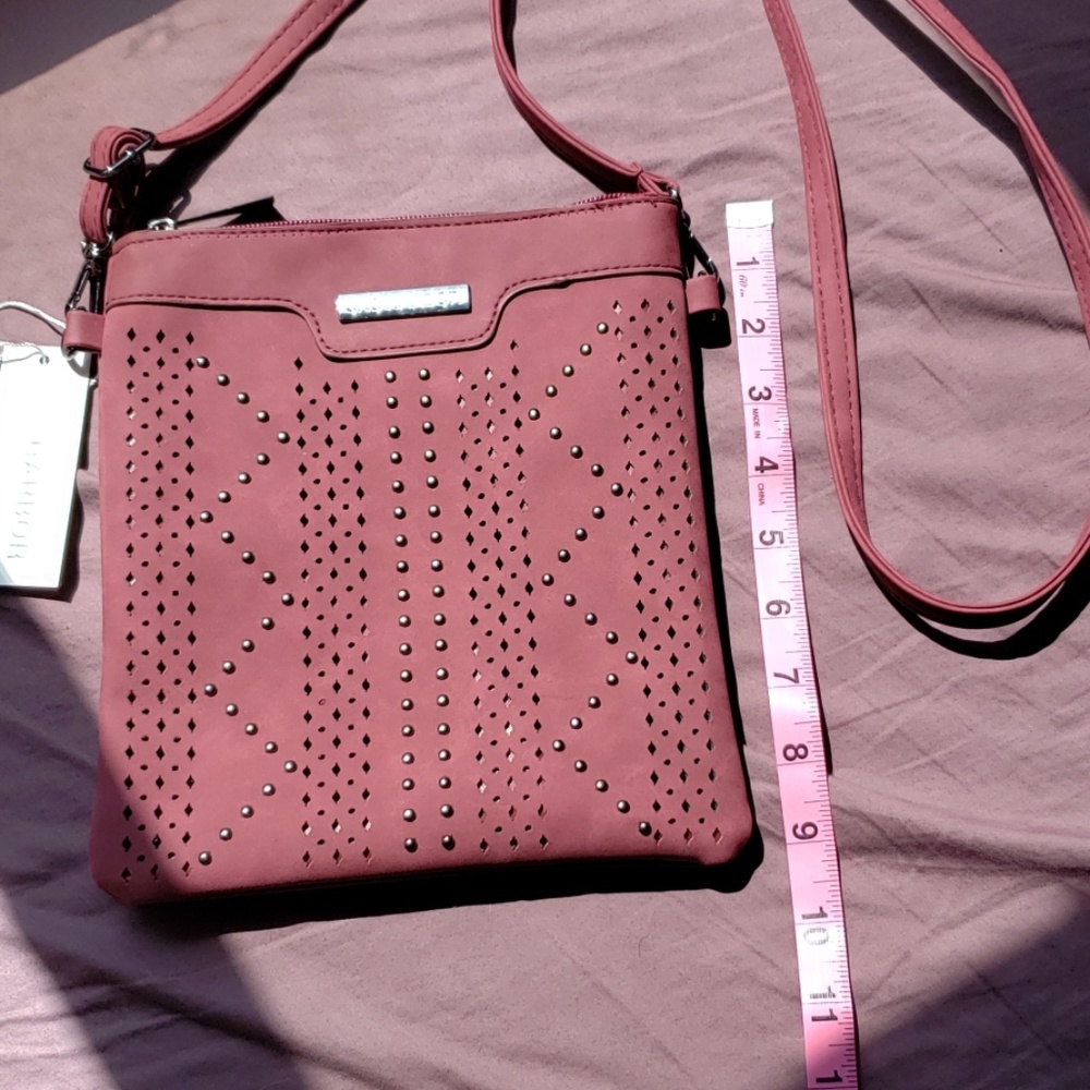 **NWT Sag Harbor Red Crossbody Purse (bag) Studded - Picture 5 of 8